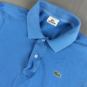 Lacoste Men's Size 5 Blue Short Sleeve Polo Shirt Classic Fit Crocodile Logo
